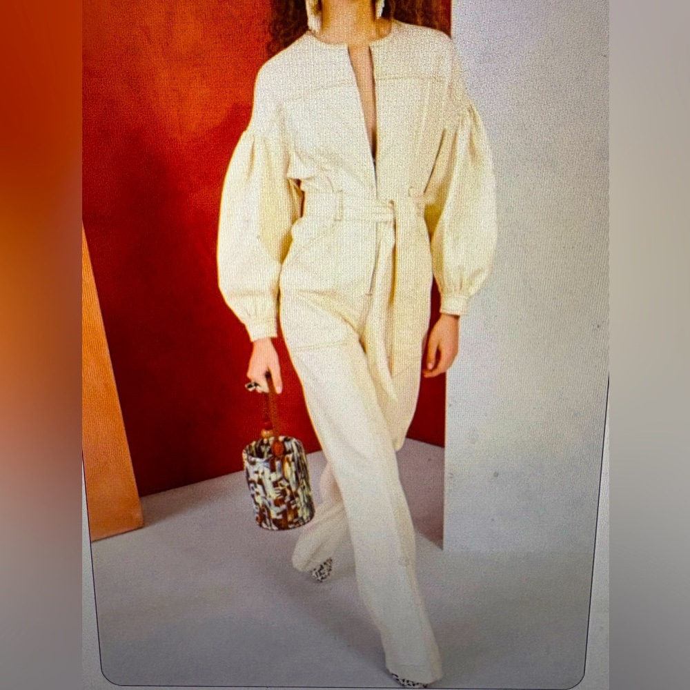 Ulla Johnson Akiba Jumpsuit in Blanc. Size 0